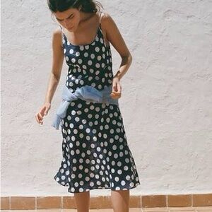 Maryam Nassir Zadeh X J.Crew sheer bias-cut slip dress in dot. Small